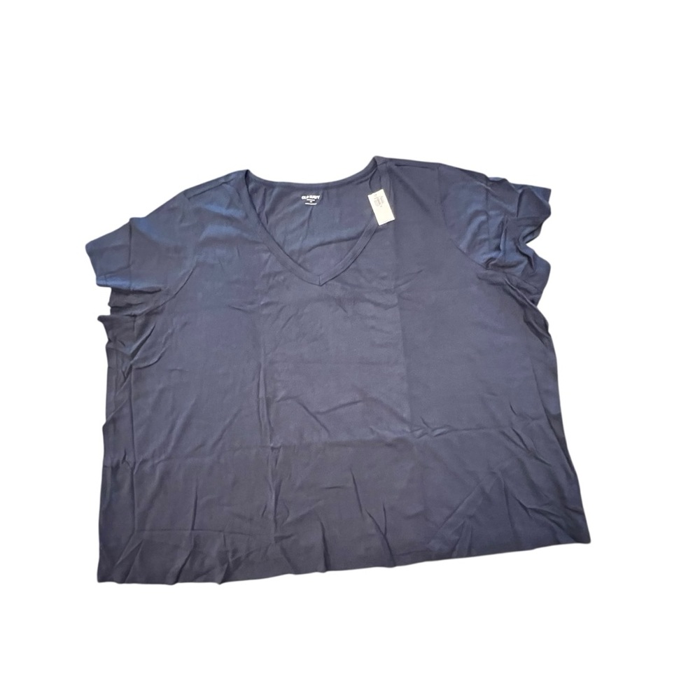 Old Navy T‎ Shirt Womens 4X Navy Blue Cotton V-Neck SS New Casual Comfy
